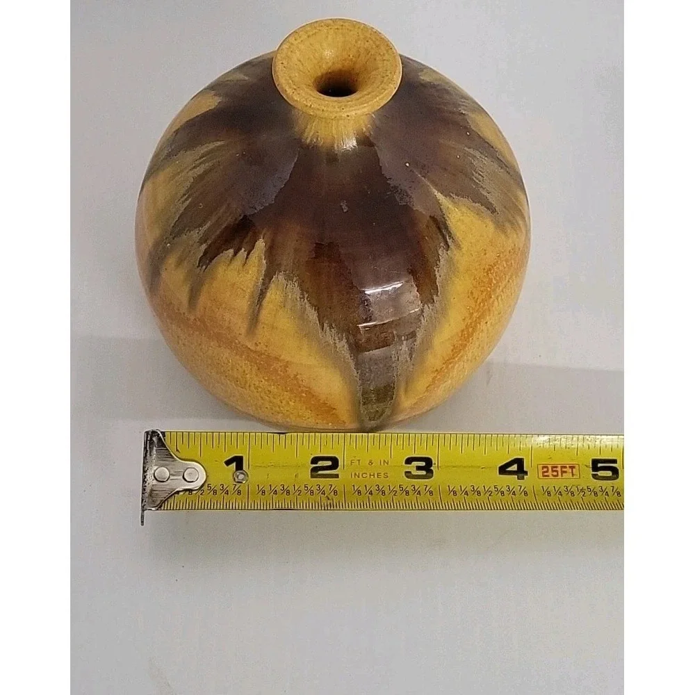 VTG‎ Joe Gafford Signed Studio Pottery Handmade Drip Glazed 4.5